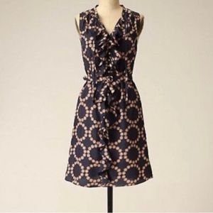 Anthropologie Lil Silk Bullseye Circle Dress SZ 6